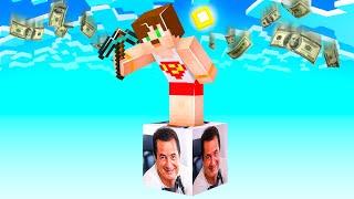 minecraft ama TEK BLOK MİLYONER