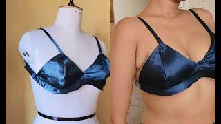 Silk Satin Night Bra Cutting and Stitching  नाइट ब्रा कटिंग और स्टिचिंग