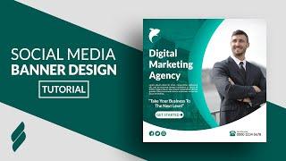 How to Design a Digital Marketing Social Media Banner in Photoshop  Adobe Photoshop Tutorial