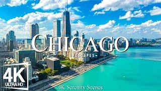 Flying Over Chicago 4K - The Iconic Architecture and Urban Energy With Relaxing Piano Music