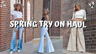 HUGE SPRING TRY ON HAUL FASHION NOVA 2021  flares denim shorts rompers bodysuits and more