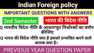 political science indian foreign policy 2nd semester important questions  indian foreign policy