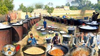 BIGGEST Village Marriage Ceremony Best Cooking Kabuli Pulao in Behsood Dastict