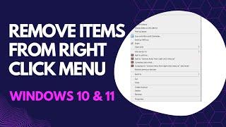 Remove Items From Right Click Menu