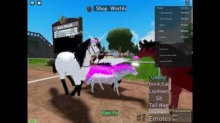 playing horse world - roblox- wolf horse