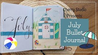 Plan with me - July 2022 Bullet Journal - Beach Changing Cabin