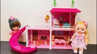 Amazing Build a 3 Storage Pink Beautiful Home  with Beautiful Dolls  ASMR Video