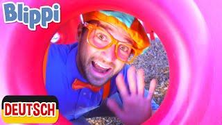 Blippi besucht einen Spielplatz  Kinderlieder und Cartoons  Blippi  Moonbug Kids Deutsch