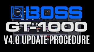 Boss GT-1000 v.4 0 System Update Procedure