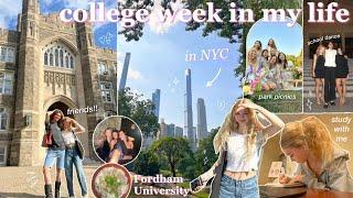 COLLEGE WEEK IN MY LIFE as a student @ Fordham Uni in NYC  productive & romanticizing first week