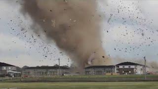 WATCH Violent tornado sends debris flying in Indiana