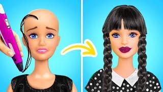 RICH vs POOR Wednesday Doll Makeover  *DIY Hacks for Beauty Transformation *