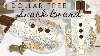 DOLLAR TREE DIY Snack Board  Christmas Candy Board  Holiday Dessert Board Charcuterie Board How To