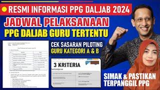 KABAR GEMBIRA.. RESMI JADWAL PELAKSANAAN PPG DALAM JABATAN 2024  3 KRITERIA GURU MASUK PILOTING