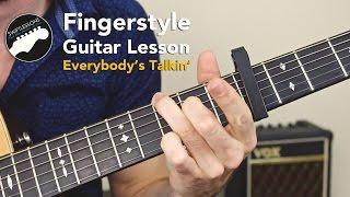 Fingerstyle Guitar Lesson - Harry Nilsson Acoustic Everybodys Talkin