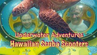 4K Scuba Scooter Adventures in Hawaii  Sea Turtle Swimming & Fish Food  ASMR Beautiful Ocean World