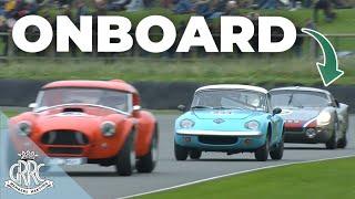 Incredible Onboard Porsche 904 hunts Elan and Cobra at Goodwood