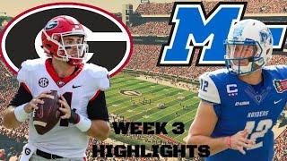 NCAA Football Week 3 Georgia vs Middle Tennessee State Highlights