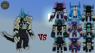 WardenZilla vs Warden Evolution Wardens  Minecraft Bedrock  Mob Battle