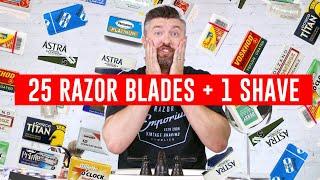 Insane 25 Razor Blade Shave to Rate Which Double Edge Safety Razor Blade is BEST Part 1