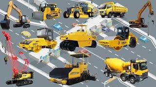 Jenis-jenis Alat Berat Konstruksi Jalan Tol  Excavator Bulldozer Dump Truck Motor Grader