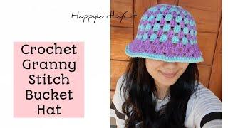 Tutorial Merajut Topi  How to Crochet Granny Stitch Bucket Hat KnittingbyCit