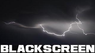 Rain Thunder and Wind Black Screen Thunderstorm Sounds for Relaxation Sleep or Studying