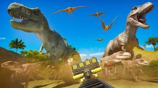 Terror in Jurassic Park Ride Front Row POV of T-Rex Attack