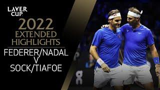 FedererNadal v SockTiafoe Extended Highlights  Laver Cup 2022 Match 4