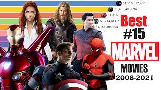 Top 15 Best Marvel movies  Top 15 most popular Marvel movies  2008 - 2021  updated