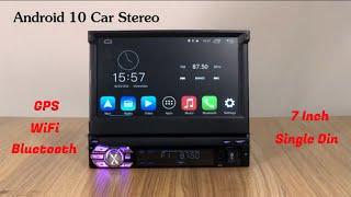 Pumpkin Android 10 Single Din Flip Out Car Radio