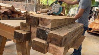 Amazed by the young carpenters gigantic wood processing project. The Finest Woodworking Skills