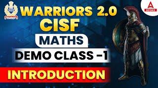 CISF Math Classes 2022  Warriors  2.0  Maths Classes   Demo class 1  Introduction  By Gopal Sir