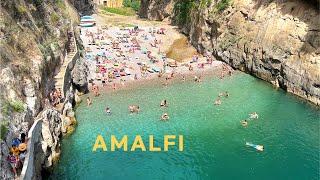 4K Italy Summer Walk Amalfi Town in the morning🩴& Beautiful Beaches️ on Amalfi Coast 2022