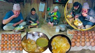 Egg Omelette Recipe & Rice cooking & eating with Guest  Egg Recipes  Rural Village food cooking