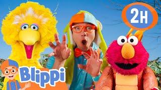 Blipps ROARING Dino Day With ELMO and SESAME STREET   Blippi and Meekah Best Friend Adventures
