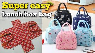 SUPER EASY- LUNCH BOX BAG  PICNIC BAG making at home  handbag  bag cutting and stitching  purse