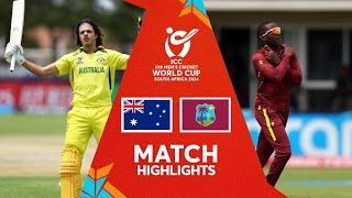 West Indies v Australia  Match Highlights  U19 CWC 2024