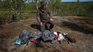 Lättviktspackning för en veckas vandring  Ultralight packing for one week in the wild