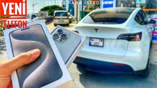 BULUNAMAYAN KARABORSA TELEFON  IPHONE 15 PRO MAX ALDIK  TESLA VLOG