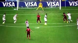 Cristiano Ronaldos Freekick vs Germanys 1 Man Wall - World Cup 2014