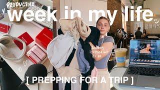 a BUSY week in my life prepping for a TRIP  ft. lots of work huge haul packing outfits & MORE