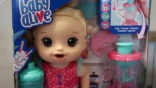 Magic Baby Alive Mixer Doll Unboxing and Feeding