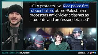 ARRESTS & LESS LETHAL Rounds Fired At Pro Hamas UCLA Protest House Says Criticizing Israel ILLEGAL