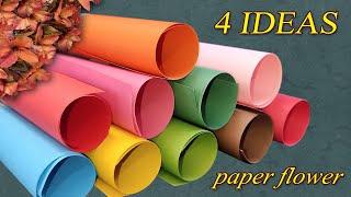 4 Beautiful paper flowers idea  paper flower for home decoration  paper crafts