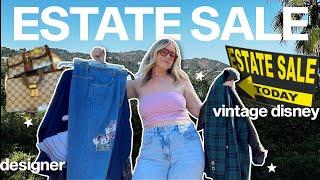 come to an ESTATE SALE in the hollywood hills with me try on thrift haul
