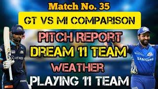 GT Vs MI Pitch Report  mi vs gt comparison  #mivsgt #ipl