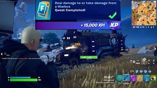 How to EASILY Deal damage to or take damage from a Warbus in Fortnite locations Quest