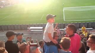 Young Boy Leads other Fans into Football Chant - Eindhoven we love you