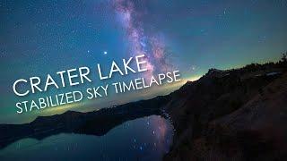 Crater Lake - Stabilized Sky Timelapse - Visualization of Earths Rotation - 4K